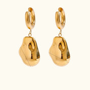 Abstract Teardrop Dangle Gold
