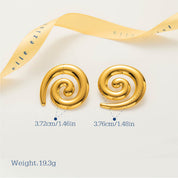 Gold Spiral Swirl Earrings