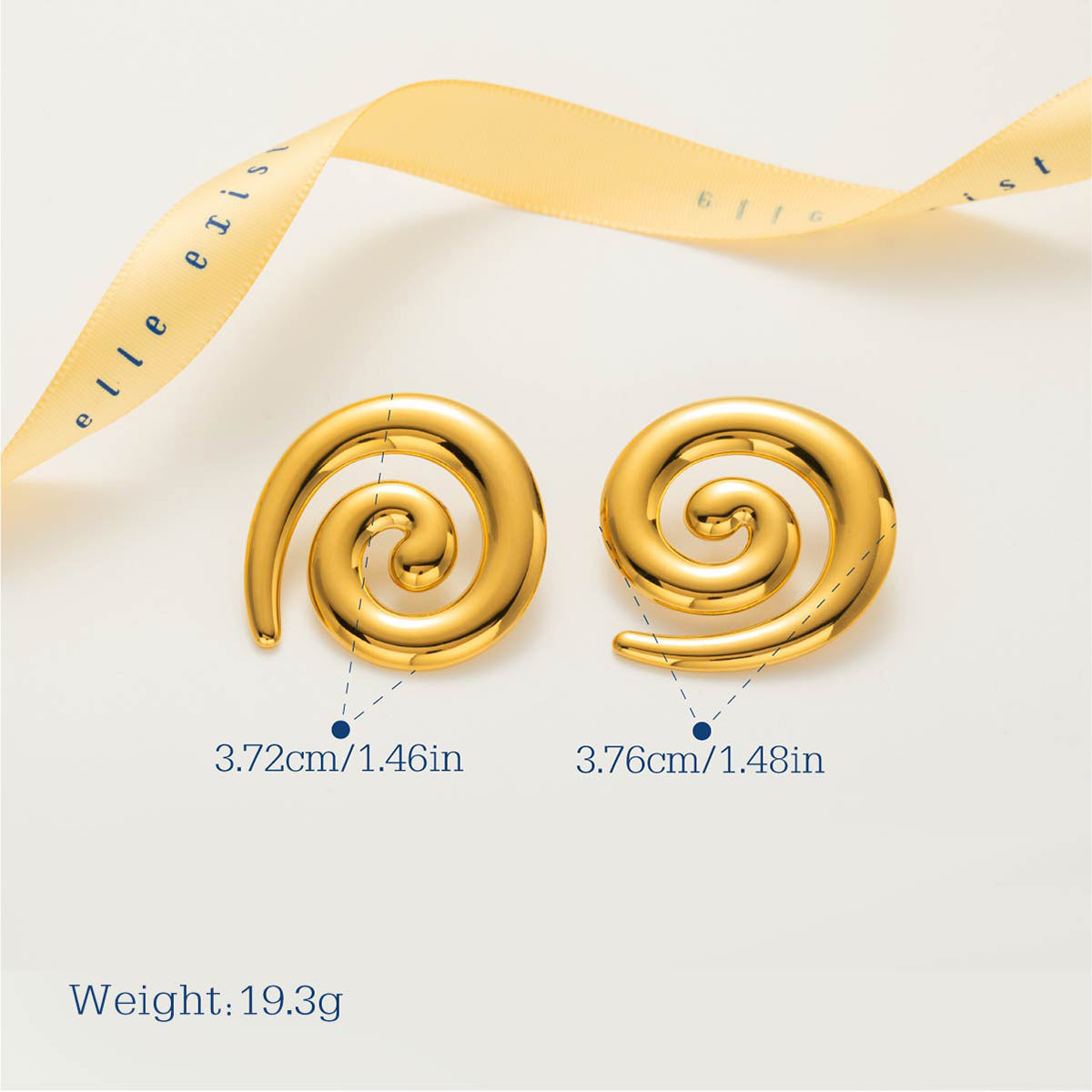 Gold Spiral Swirl Earrings