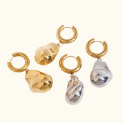 Abstract Teardrop Dangle Gold