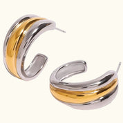 Dual-Tone Crescent Hoops