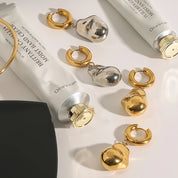 Abstract Teardrop Dangle Gold