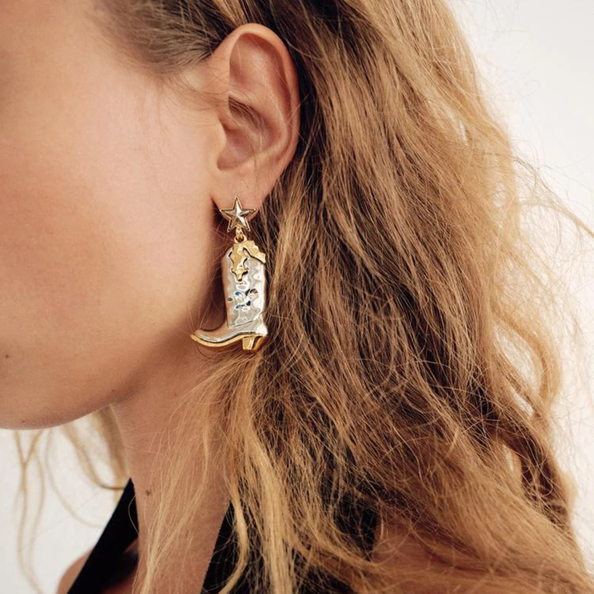 Star-Studded Cowboy Boot Earrings