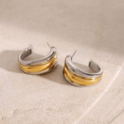 Dual-Tone Crescent Hoops