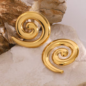 Gold Spiral Swirl Earrings