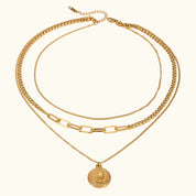 Layered Coin Pendant Necklace