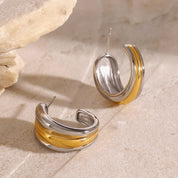 Dual-Tone Crescent Hoops